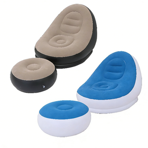 Modern Foldable <b>Inflatable</b> Lounger Sofa with Stool Foot Lightweight Exterior Use Air Furniture - Product Image 2