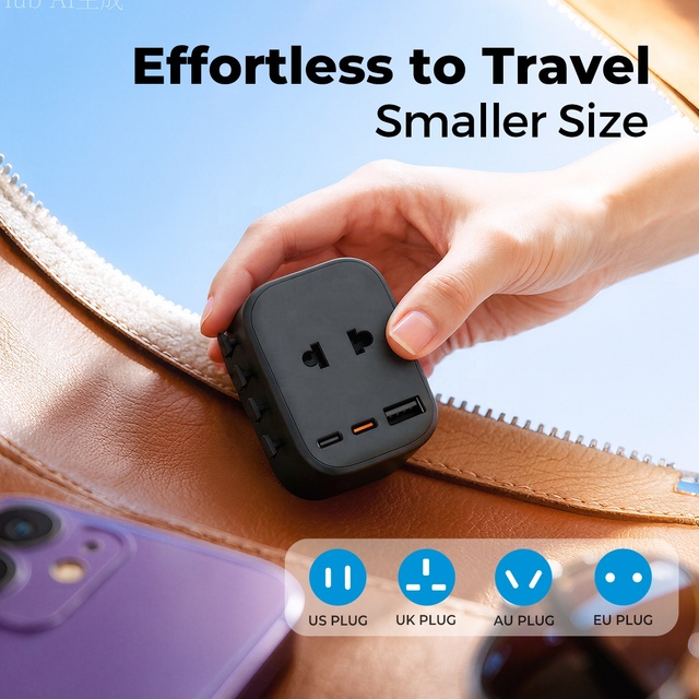 Worldplug PD 45W Universal Travel Plug Adapter Worldwide Travel Charger Global International US Socket with 2C1A
