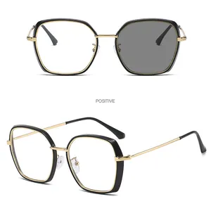 9020 Photochromic Sunglasses Women Glasses Male Change Color Anti Blue Light Glasses