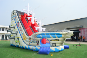 Nouvelle conception de toboggan gonflable en forme de bateau <span class=keywords><strong>pirate</strong></span>, toboggan gonflable commercial pour parc avec piscine à vendre, <span class=keywords><strong>jeu</strong></span> sportif - Product Image 6