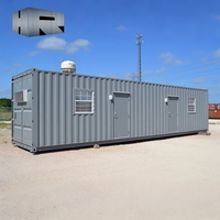 Casa Contenedor Blanca con Puerta y Ventanas, Habitación Contenedor Portátil Prefabricada de Acero para Oficina u Hogar