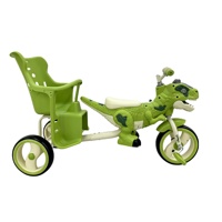 Tricycle à pédales pour enfants en forme de dinosaure, 2 places, avec siège arrière et accoudoirs, jouet à roulettes pour tout-petits, vente en gros