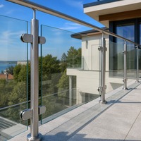 Pince à verre en acier inoxydable en forme de D, charnière à 2 vis pour garde-corps en verre, pour balcon, escalier, porte, fenêtre