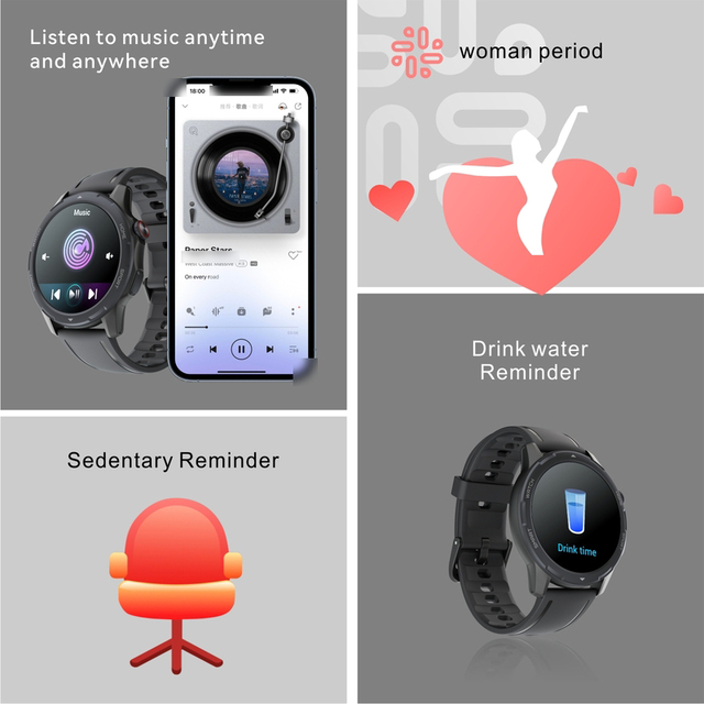 Nice Service Round Dial Calling Smartwatch for Men Smart Watches Ip68 Heartrate Smart Health Bracelet