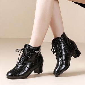 Gao Bang รองเท้าเต้นสมัยใหม่สำหรับผู้หญิง, รองเท้าบูตเต้นงานบอลรูมทรงสี่เหลี่ยมพื้นนุ่มทำจาก PU - Product Image 5