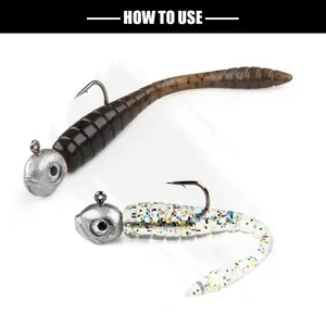 Leurre souple lumineux Spinpoler Mini Finesse Ajing Worm 4,8 cm en TPR pour la pêche au rockfish, leurre nageur pour eau salée et eau douce - Product Image 5