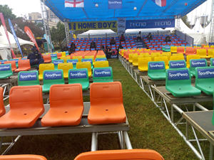 Modular <b>metal</b> sports grandstand Soccer <b>bench</b> for outdoor events Durable and customizable seating - Product Image 5
