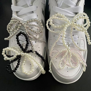 Handgemachte Schuhe Clip Dekoration Tasche Schnürsenkel Zubehör Schleife Band Faux Pearl Schnürsenkel Charms für Turnschuhe