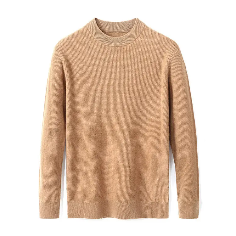 Nouveau design de pull en tricot respirant à logo personnalisé pour toutes les saisons 100% pulls à col rond en laine pour hommes