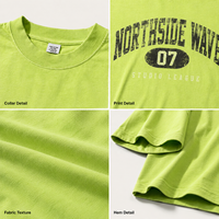 Kaos Streetwear 3D Puff Print Logo Tee Katun Tebal Oversize Pria Fashion Vintage Washed
