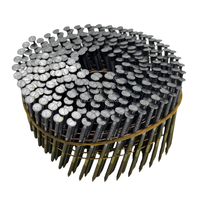 Clous en bobine à tige annulaire de 15 degrés, collés sur fil, 2,5x50 pour palettes, à utiliser avec une cloueuse pneumatique à bobine