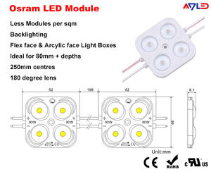 Módulo LED Ultra Brillante de 3W, 12V 24V Universal, 390lm, para Señalización Publicitaria y Cajas de Luz Profundas, 3000K 6500K, IP67 Impermeable - Product Image 3
