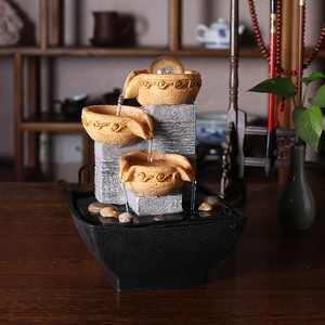 น้ำพุลูกแก้วคริสตัลฮวงจุ้ยพร้อมปลาและดอกบัว เครื่องเพิ่มความชื้นในอากาศสำหรับตกแต่งห้องนั่งเล่นและโต๊ะทำงาน - Product Image 3