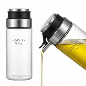 Bouteille Distributrice d'Huile à Bascule Automatique par Gravité – Bouteille en Verre Anti-Fuite pour Vinaigre – Pot à Sauce Soja Anti-Goutte - Product Image 4