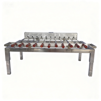 Grill automatique moderne pour kebab et rôtisserie brésilienne, brochettes plates, en acier inoxydable, léger, portable, chariot de camping