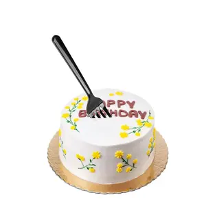 Fourchette à gâteau en plastique jetable pour Dessert vaisselle jetable de décoration d'anniversaire de Fruit noir pour la fête