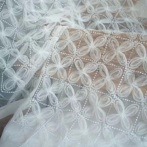 Phổ biến đính cườm 3D hoa vải tuyn hoa sequin lưới ren vải thêu hoa cô gái ăn mặc Vải tuyn ren vải chất liệu - Product Image 3