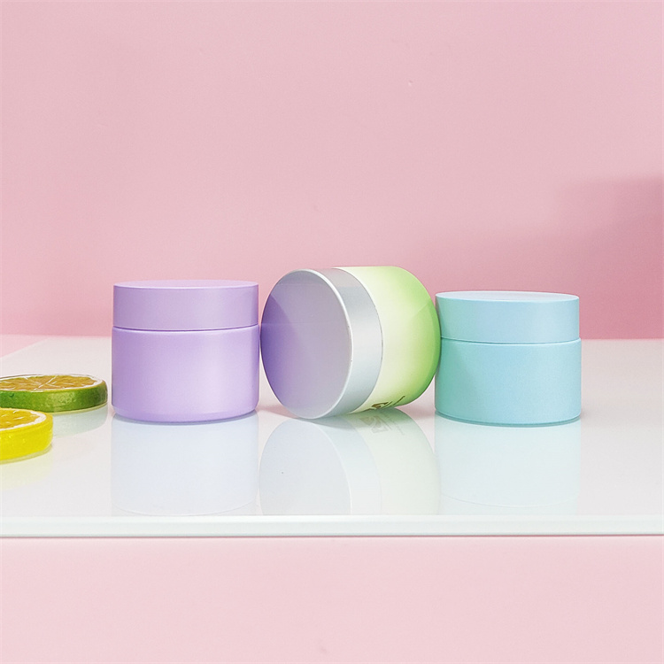 cosmetic jars colorful frosted