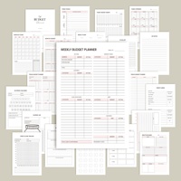 Ensemble Cadeau d'Entreprise Personnalisé avec Carnet à Spirale, Autocollants, Classeur d'Épargne Budget A5 et Organiseur Esthétique, Vente en Gros, Livré en Boîte