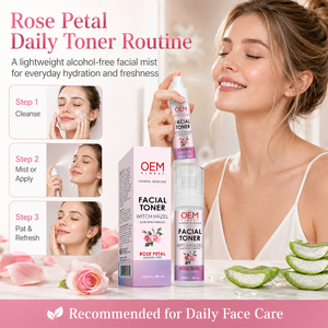 Tonique à la hamamélis et aux pétales de rose naturels avec <span class=keywords><strong>aloe</strong></span> <span class=keywords><strong>vera</strong></span>, formule douce sans alcool pour apaiser et équilibrer la peau - Product Image 6