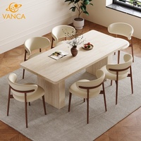 Table ronde beige nordique Wabi Sabi pour 6 personnes, confortable pour la maison, l'hôtel, l'appartement ou la villa, meubles de salle à manger