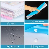 Classeurs à feuilles mobiles transparents format A4 avec bouton-pression et étiquette Porte-documents en plastique