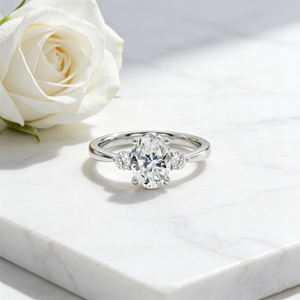 Anillo de compromiso personalizado de plata y oro macizo de 10K/14K con piedra de nacimiento de corte ovalado VVS-VS para hombre y mujer, certificado IG, amatista de febrero - Product Image 2