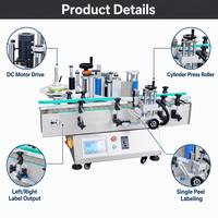 Machine d'étiquetage automatique électrique contrôlée par PLC pour bouteilles rondes, flacons de lotion, emballages en carton, haute productivité