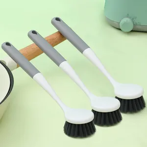 Hot Products Kitchen Wheat Straw Dish Plate Pot Washing Cleaning Pot Brush With Long Handle