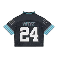 High-Streetwear Cropped Fußballtrikot für Herren Y2K Kontrast-Panel Mesh-Top Individuell Bedrucktes Übergroßes Sport-T-Shirt Hersteller