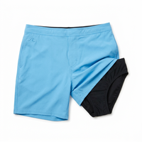 Ensemble de bain deux pièces pour homme avec logo personnalisé, short de bain avec doublure de compression, séchage rapide, maillot de bain OEM en gros