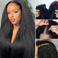 Perruque body wave brésilienne naturelle, cheveux humains vierges, crépus lisses, fabriqué à la Machine, prix en gros, pour femmes noires