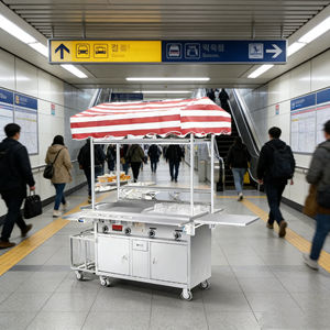 Chariot de service alimentaire convertible à 4 roues, en acier inoxydable, résistant à la rouille, avec grille chauffante intégrée, garantie de 2 ans, montage facile - Product Image 4