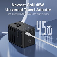 Wontravel 45W sud-africain 3 broches prise USB adaptateur de voyage mondial