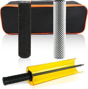 Kit de brosses rotatives pour ski de 300 mm, axe de manche de brosse rotative, kit de brosses à cire pour snowboard avec 2 brosses en nylon et crin de cheval pour le cirage - Product Image 1
