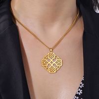 Collier Croix Myshape Celtics Knot Wheel, Nœud Irlandais Quaternaire, Symbole Sacré, Amulette, Bijoux Religieux en Acier Inoxydable