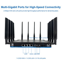 Router WiFi 7 con Módem 5G, Tri-Banda de 6 GHz, Velocidad Inalámbrica de 1900 Mbps, Puerto LAN/WAN de 2.5G, Puerto USB 3.0 para Internet Rápido y Oficina en Casa