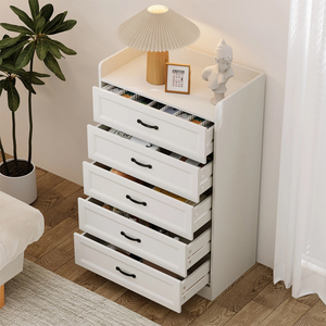 <span class=keywords><strong>Commode</strong></span> à <span class=keywords><strong>5</strong></span> <span class=keywords><strong>tiroirs</strong></span> blanche, moderne et minimaliste, en MDF, pour chambre à coucher, salon, armoire de rangement, OEM ODM Factory - Product Image 3