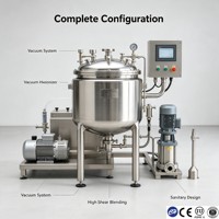 Cuve de mélange homogénéisante et émulsifiante en acier inoxydable avec pompe et aspiration sous vide pour la transformation du lait, certifiée ASME CE, 220-380V