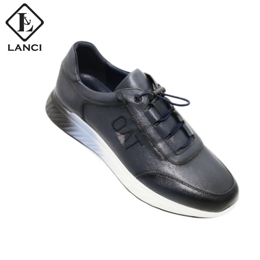 LANCI High Quality Design Handmade Mens Luxury Sneakers Waterproof Casual Men Leather Sports Shoes