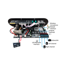 Amplificateur domestique 2.1 canaux haute puissance D1000 50W+50W+100W pour Bluetooth 5.0 avec entrées FM/USB/TF/MIC en alliage d'aluminium