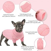 Suéter Grueso de Punto Trenzado para Perro, Cuello Alto, Ropa Premium para Mascotas, Protección contra el Frío para Chihuahua, Pug, Dachshund