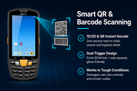 Terminal Genggam Android 12 PDA Pemindai Barcode IP65 4 Inci untuk Pengiriman Rantai Dingin Tahan Banting Tahan Air