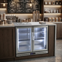 Table de préparation de salades commerciale intégrée en acier inoxydable avec réfrigérateur à boissons sous comptoir et vitrine GN intégrée
