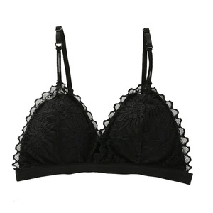 Produttori di vendita calda Sexy pizzo senza anello in acciaio biancheria intima da donna coppa a triangolo staccabile reggiseno francese regolabile ragazze tubo Top - Product Image 1