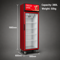 Réfrigérateur vertical de 380 L, armoire de présentation, refroidisseur, réfrigérateur commercial pour restaurant avec porte en verre