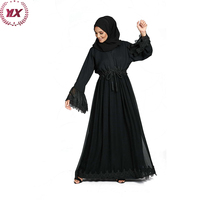 Abaya noire ample à fermeture éclair, d'occasion, pour femmes musulmanes, en polyester, service OEM, Abaya en velours pour adultes, Abaya islamique, Abaya turque 2021