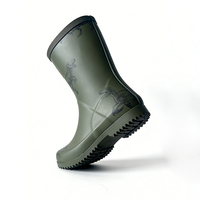 Bottes de pluie pour enfants à motif dinosaure vert armée, bottes mi-mollet résistantes à l'usure pour les jeux en jardin
