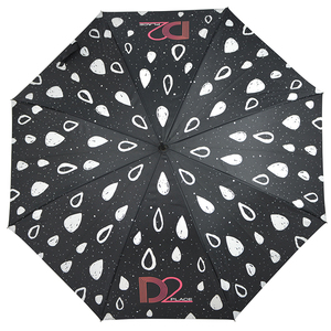 23 pulgadas de alta moda abierta de gotas de agua impresión paraguas recto - Product Image 3