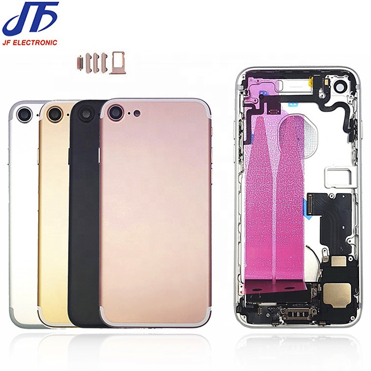 Задняя крышка батарейного отсека, полный Корпус в сборе с мелкими деталями, гибкий кабель с рамкой для iphone 7 7g